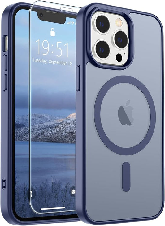 SUPFINE Magnetic for iPhone 12 Pro Max Case (Compatible with MagSafe) (Military Grade Drop Protection) Slim Translucent Matte Shockproof with Anti-Fingerprint Phone Case,Lavender Gray