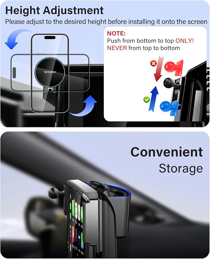 Phone Holder for BMW 7 Series i7 2023 2024 2025 Accessories 14.9-Inch Screen Fixed Clip, Car Magnetic Phone Mount Compatible with MagSafe, Strong Magnets Fast Wireless Charger Cell Phone Base