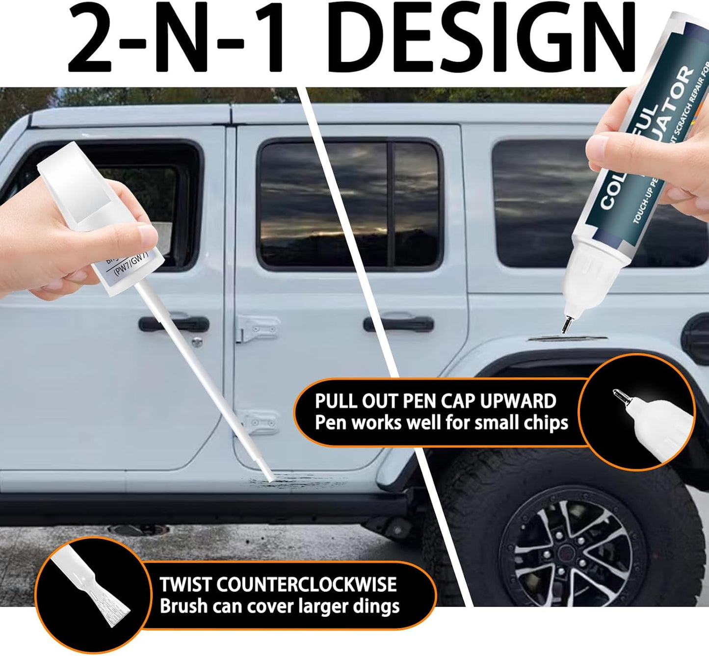 PGG Sarge Green Touch Up Paint for Jeep, Car Paint Pen Scratch Repair Two-In-One Touch Up Paint, Premium Car Scratch Remover for Deep Scratches