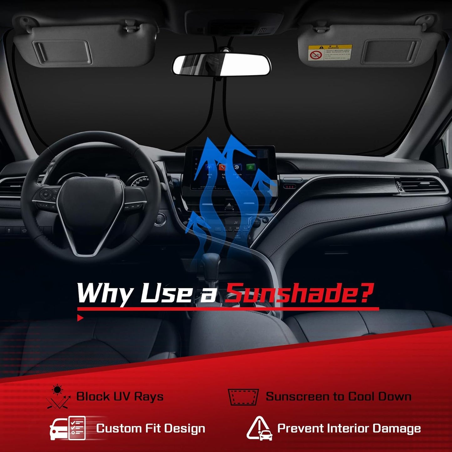 ARISMOTOR Windshield Sun Shade for Kia Sportage NQ5 2023-2025, Custom Fit Foldable Front Window Sunshade Sun Visor Protector, Block UV Rays Keep Your Car Cooler