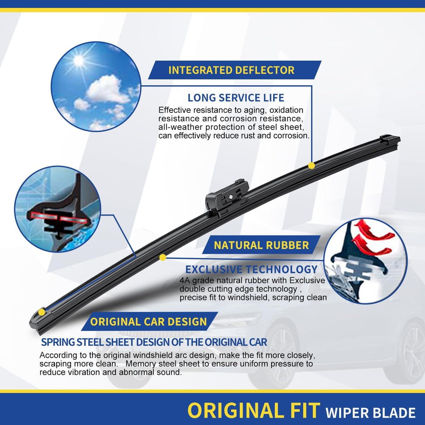 3 wipers Replacement For Subaru Ascent 2019-2021 2022 2023,Original Equipment Replacement Windshield Wiper Blades Set 26"+20"+14" (Set of 3) Top Lock