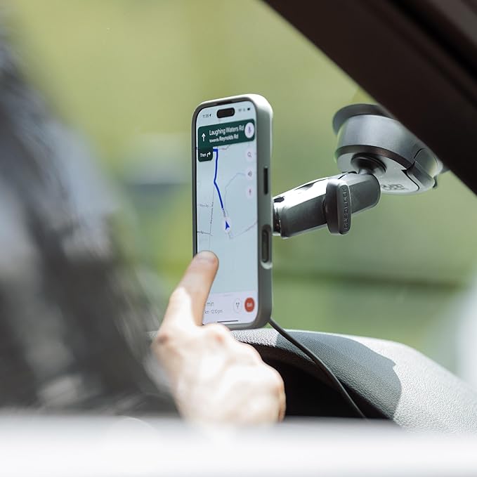 Quad Lock Heavy Duty Suction Car Phone Mount with MAG Phone Case and MAG Wireless Charging Head for iPhone 13 mini