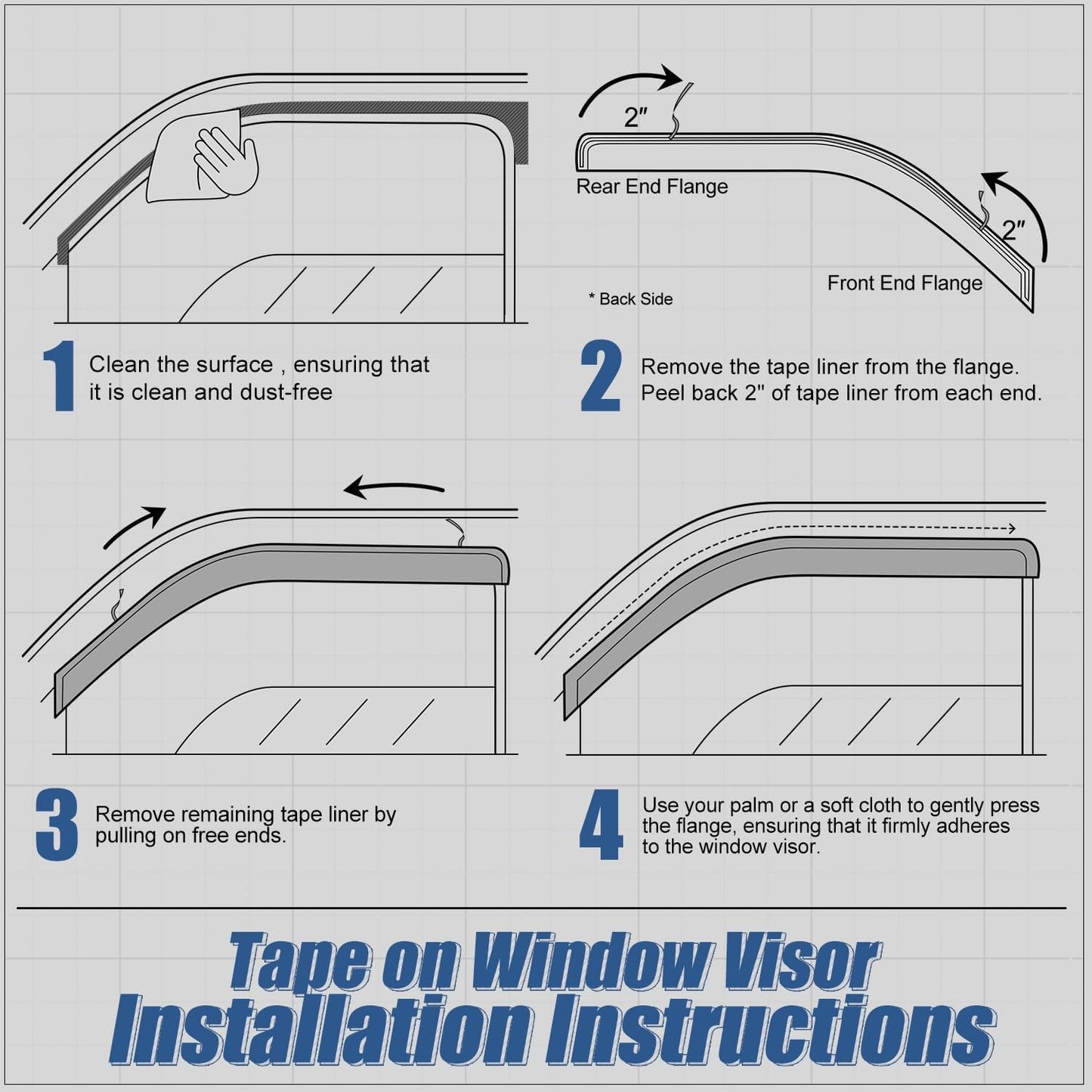 Auto Dynasty 2Pcs Carbon Fiber Pattern Window Visors Compatible with 1988-2002 Chevy Tahoe Blazer GMC Yukon C/K 1500 2500 3500 2-Door Fleetside, Tape-On Window Deflectors Rain Guards Side Vent Shade