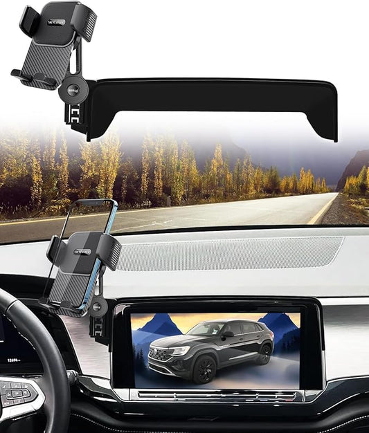 SKYLOTEC Car Phone Holder for VW/Volkswagen Atlas/Altas Cross Sport 2024 2025 Accessories 12-Inch Screen Fixed Clip, Automobile Cradles Phone Mount, Cell Phone Base Not Block Air Vent