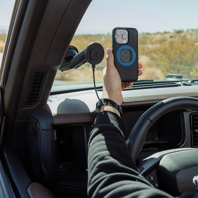 Quad Lock Heavy Duty Suction Car Phone Mount with MAG Phone Case and MAG Wireless Charging Head for iPhone 17e