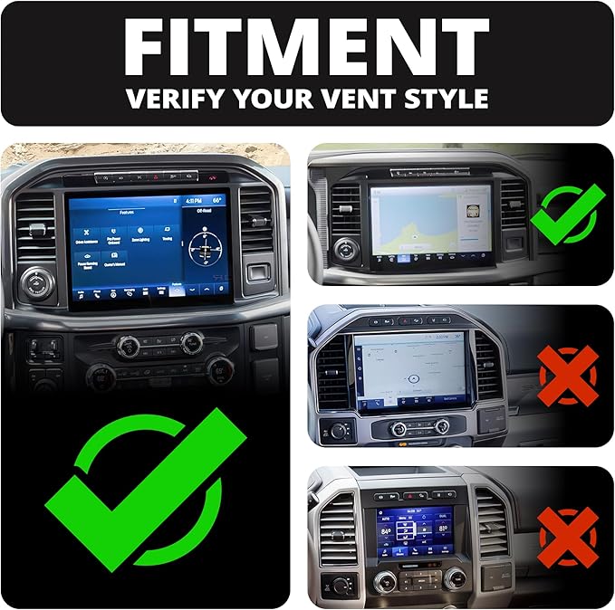 Tackform Link Vent Mount Magnetic Phone Holder - Compatible with 2021-2025 Ford F150 & Raptor, 2023-2025 Ford Super Duty | Aluminum | 2" Arm | Green | (NOT MAGSAFE Compatible)
