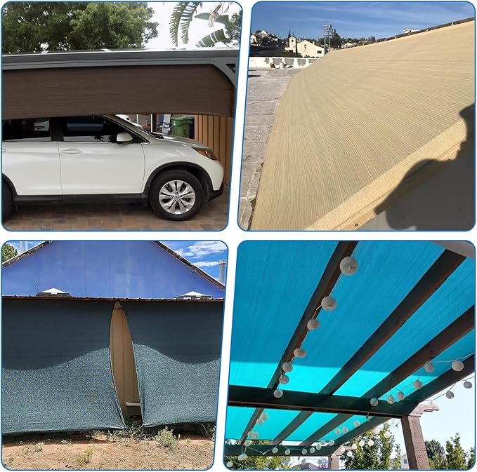 TANG Sun Shade Fabric Roll 8'x91' Shade Cloth for Garden Brown HDPE Mesh Shading Pergola Cover Replacement Canopy, 95% Blockage Sunshades for Outdoor Patio Backyard Plant