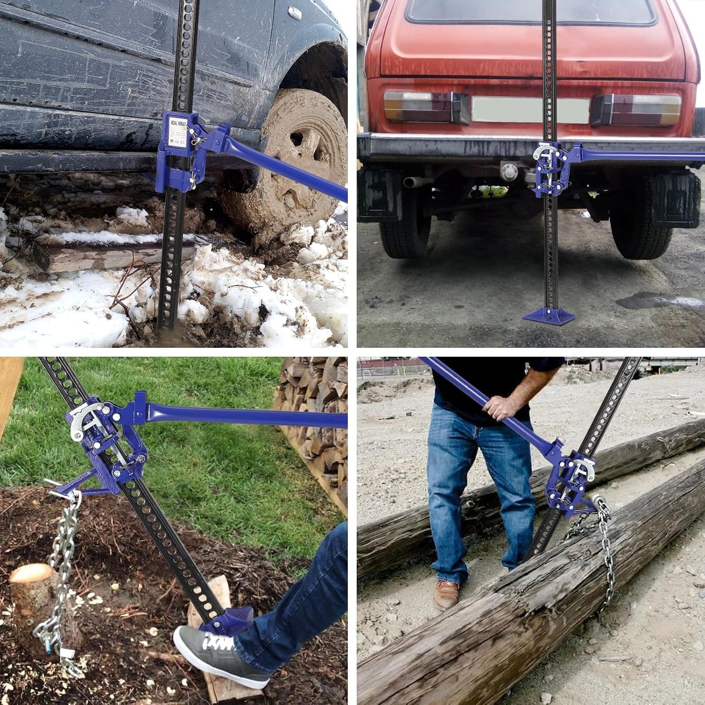 Multi-Functional Lift Jack, Farm Jack Heavy Duty Off Road, for Tractor, Truck, SUV, ATV, UTV, Off Road Accessories, Durable 3 Ton with Wide Base & Ratcheting Mechanism