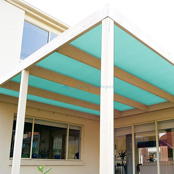 TANG Sun Shade Fabric Roll 8'x88' Shade Cloth for Garden Turquoise Green HDPE Mesh Shading Pergola Cover Replacement Canopy, 95% Blockage Sunshades for Outdoor Patio Backyard Plant