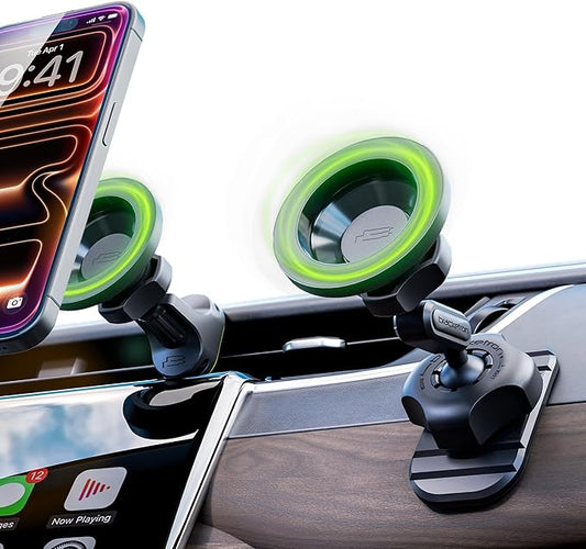 Bracketron MagAlign Pro MagSafe Car Mount Vent & Dash - Magnetic Phone Holder for Car Vent, Air Vent Phone Mount with 360° Rotation, One-Handed Operation for All Phones