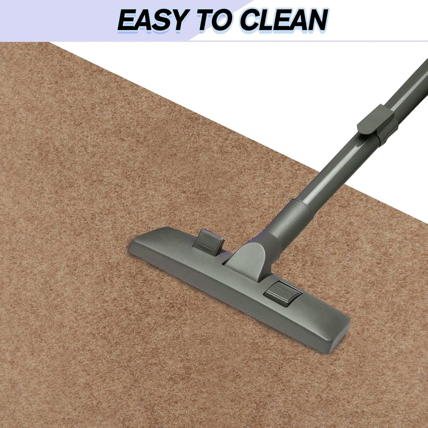 Custom Size Backed Non-Slip Area Rugs Runner, Easy Clean, Waterproof Runner Rugs for Hallway Entryway, Kitchen, Laundry, 2FT x 36FT, Beige