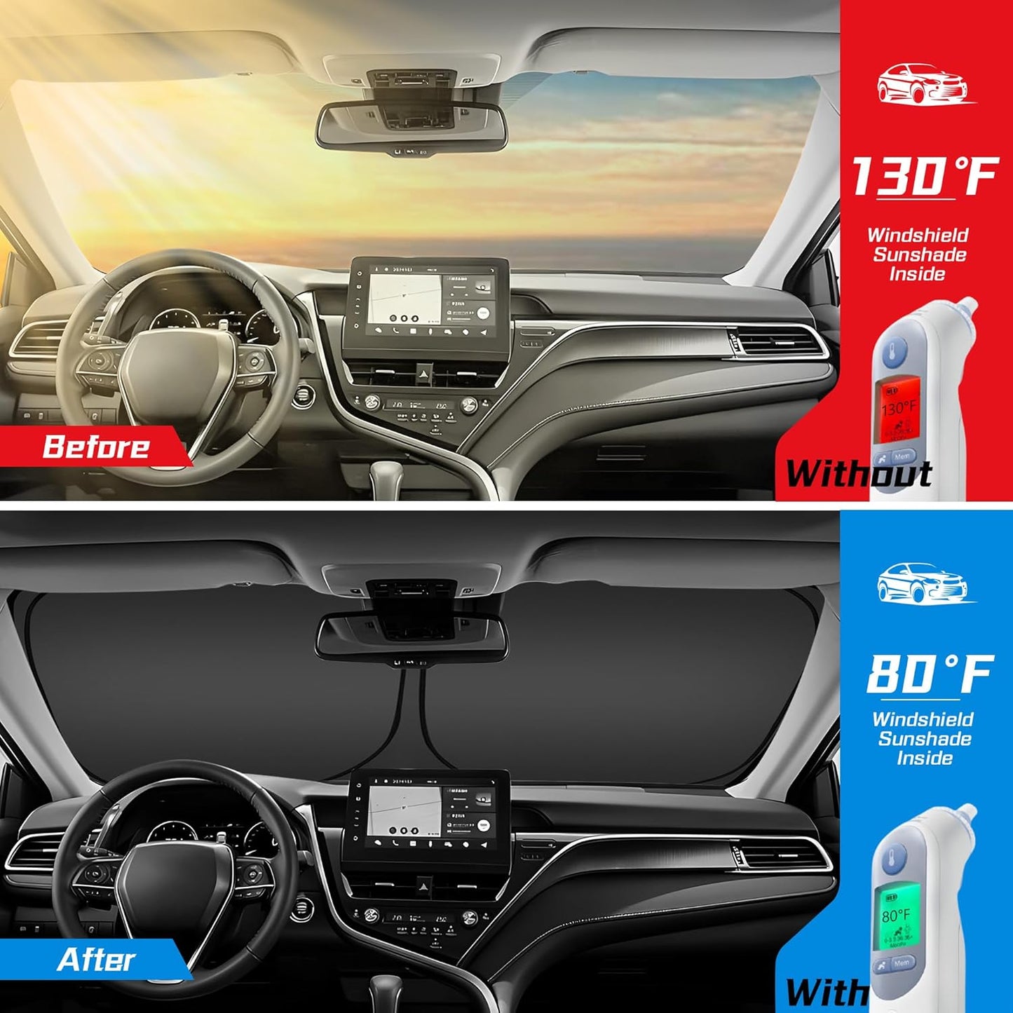 ARISMOTOR Windshield Sun Shade for Honda Prologue EV 2024-2025 2026, Custom Fit Foldable Front Window Sunshade Sun Visor Protector, Block UV Rays Keep Your Car Cooler