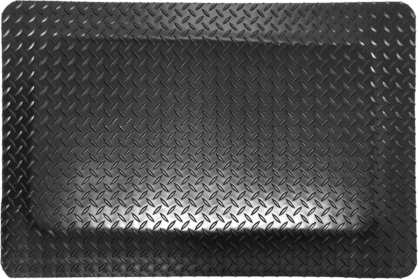 Rhino Mats, American Classic Diamond Anti-Fatigue Mats, Industrial Ergonomic Comfort Standing Mat for Work, Home, Garage, Office, Kitchen or Anywhere (Black 1" Thick, 2 FT. x 15 FT.)
