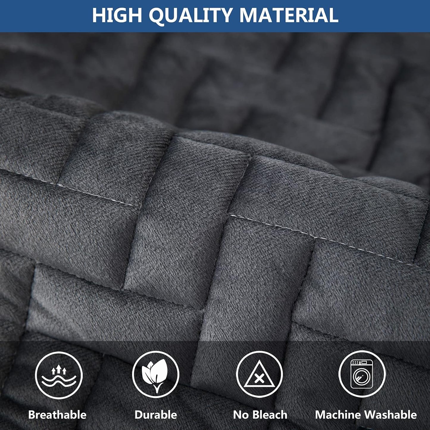 Eismodra Couch Cover,Sectional Couch Covers,Sofa Covers for 3 Cushion Couch,Anti-Slip Sofa Slipcovers for Dogs Cats Kids Loveseat Recliner L Shaped Armrest Backrest,Dark Gray 36''x36''(Only 1 Piece)