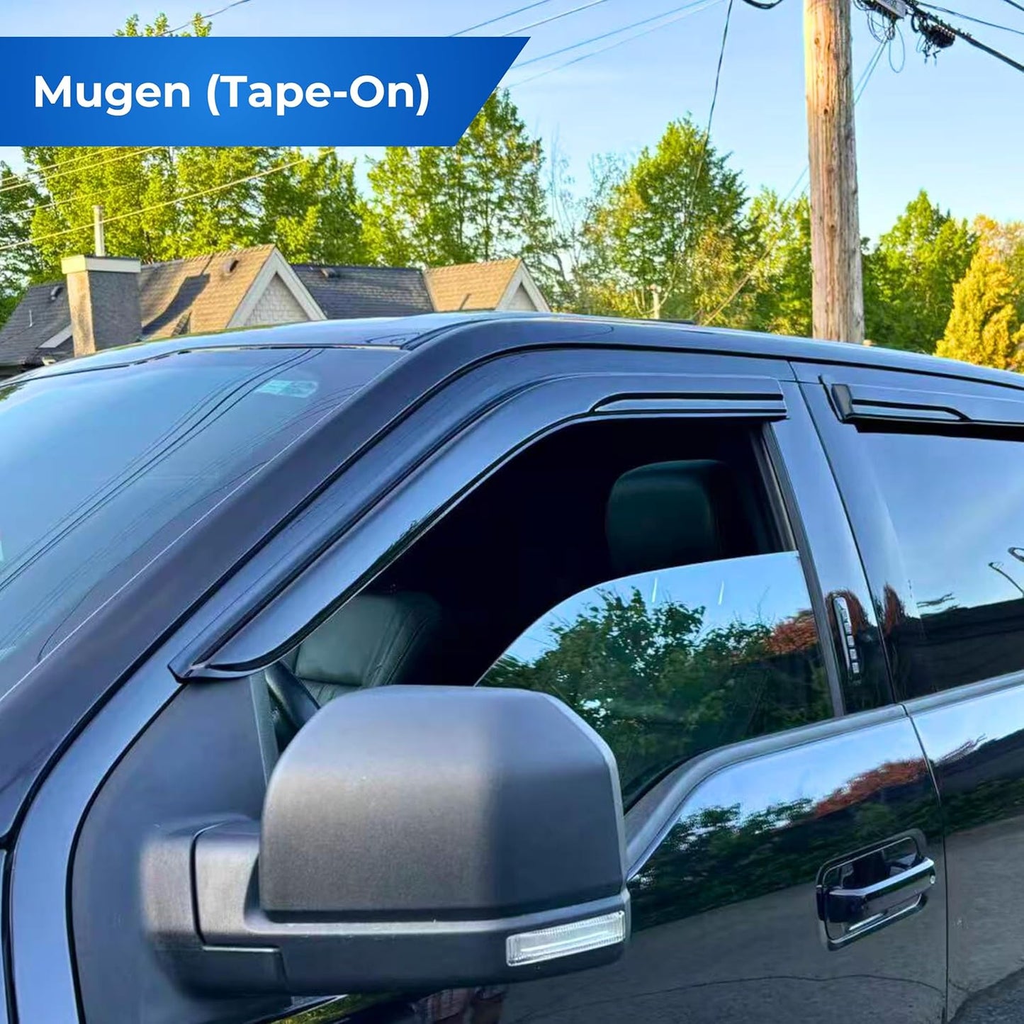 KPY Window Visor Compatible with Toyota Corolla Cross 2022 2023 2024, 4PC Rain Guard Side Window Vent Deflectors Tape-On Mugen Style, 2022 2023 2024