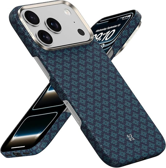 BENKS for iPhone 17 Pro Max Case, Compatible with Magsafe, ArmorGrid ArmorAir Ultra Slim & Lightweight Minimalist Case Built with Dupont Kevlar, Azure Blue