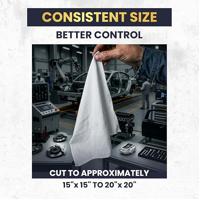 Premium New White Cotton Knit T-Shirt Rags (600 lbs. Pallet 24x25 lbs. Box of Rags) - Lint-Free, Soft & Absorbent Bulk Cleaning Cloths for Auto, Paint, Garage, Staining & Polishing