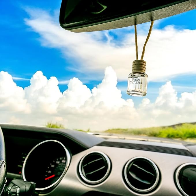 Urban Naturals Car Air Freshener Hanging + Vent Clip, Pistachio Salted Caramel '62 Scent Diffuser, Long Lasting Car Fresheners Made in USA, Auto Accessories for women (3 Pack)