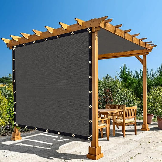 Amagenix 90% Pergola Shade Cover 5'X 24' Dark Gray Sun Shade Cloth with Grommets for Outdoor Garden Patio Porch-Commercial Grade 200 GSM-Cable Zip Ties Included (We Customized)