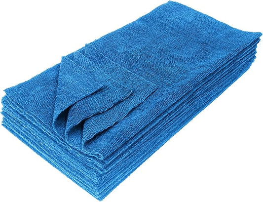 Eurow Ultrasonic Cut 300 GSM Microfiber Cleaning Towels, Streak-Free, Lint-Free, Ultra Absorbent, Scratch-Safe, for Auto Detailing, Home, Kitchen & Multipurpose Use, 16x16, 12-Pack, Blue