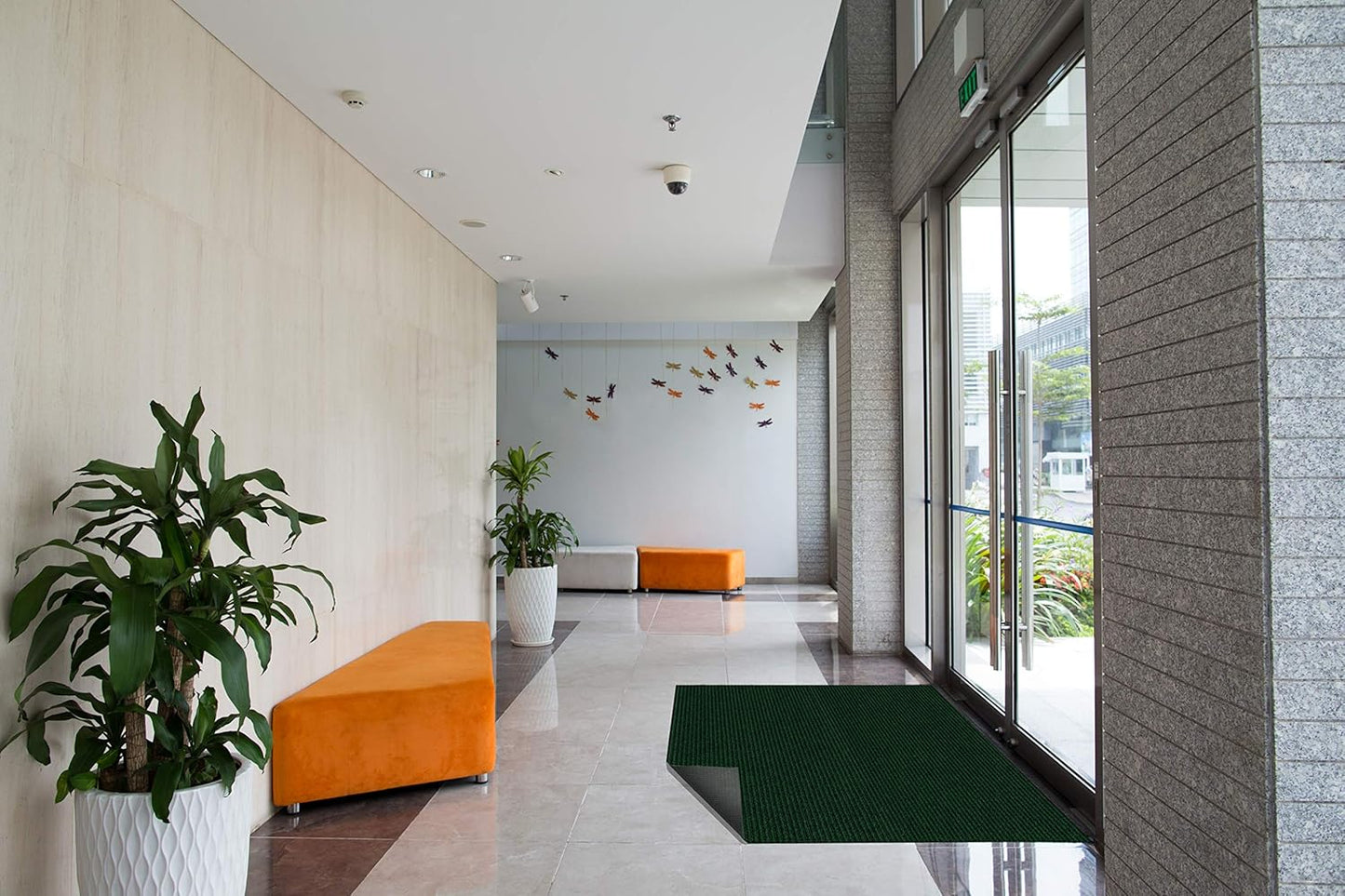 KOECKRITZ Heavy Duty Durable All Weather Indoor/Outdoor Non Slip Entrance Mat Rugs and Runners for Office Business Building Home Garage Front Door (4' x 13', Green)
