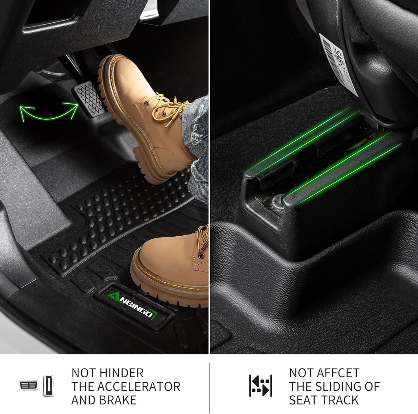 ANBINGO®-Floor Mats & Cargo Liner for 2014-2023 Jeep Cherokee (Not Fit Grand Cherokee) 2Row Floor Mat & Trunk Mats All Weather Rubber Mats Liner Accessories Black