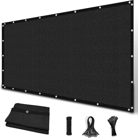 Amagenix 90% Sun Shade Cloth with Grommets, 6' x 8' Pergola Replacement Shade Cover Canopy Privacy Screen for Outdoor Patio Garden, Black (We Customized)
