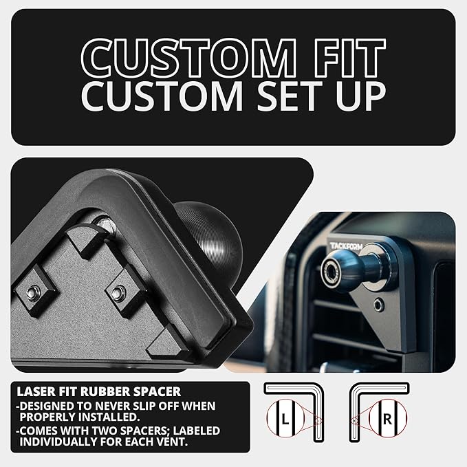 Tackform Link Vent Mount Magnetic Phone Holder - Compatible with 2021-2025 Ford F150 & Raptor, 2023-2025 Ford Super Duty | Aluminum | 2" Arm | Green | (NOT MAGSAFE Compatible)