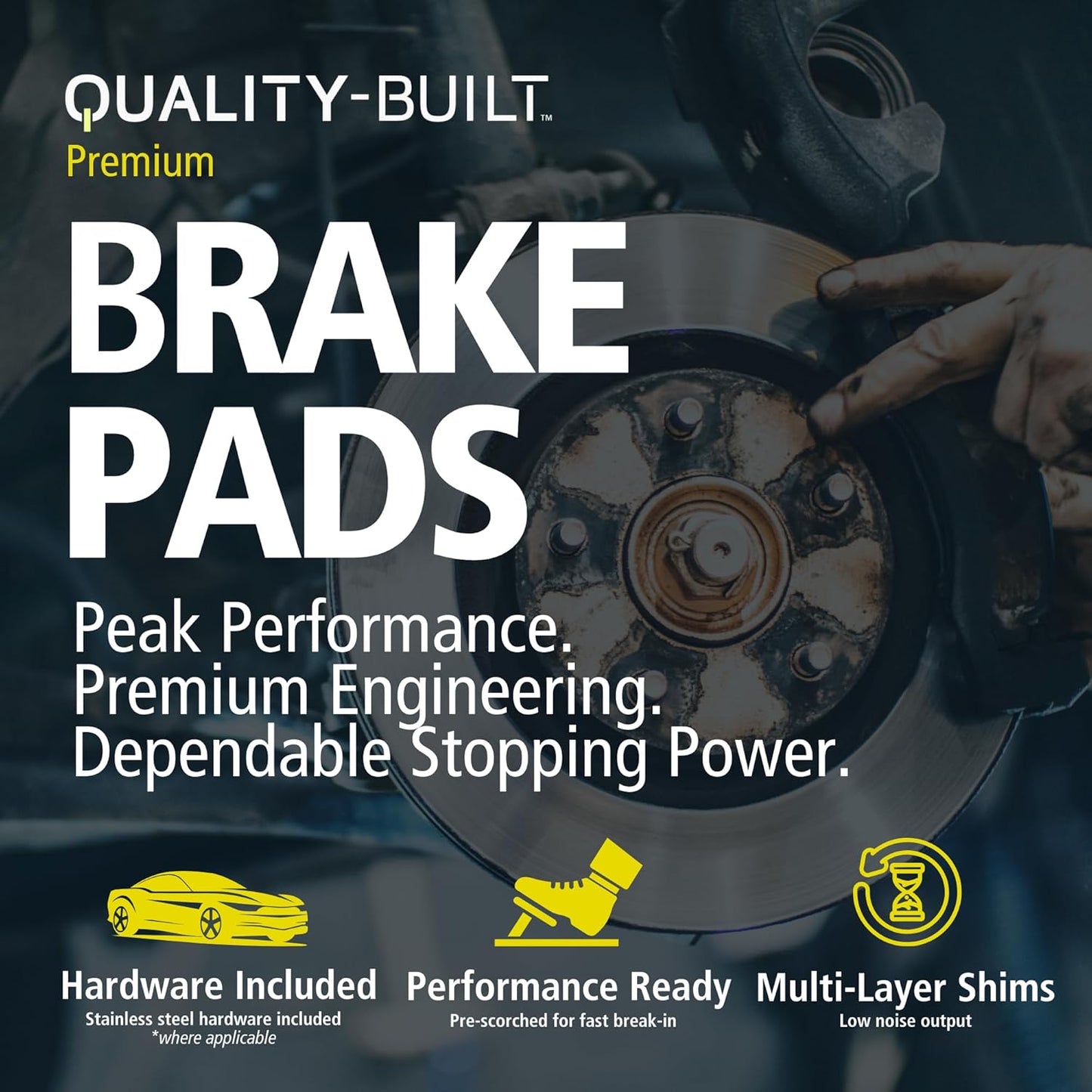 Premium Semi-Metallic Front Brake Pads (1001-1711M) Compatible with Mazda 6 2014-2021