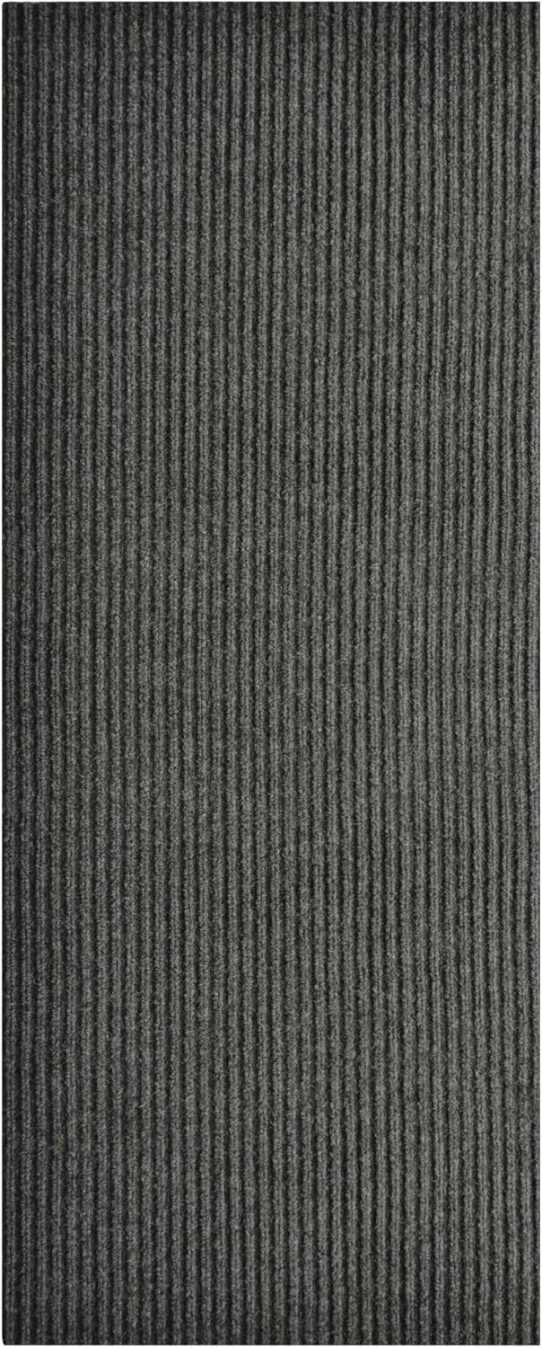 iCustomRug Spartan Weather Warrior Duty Indoor/Outdoor Utility Ribbed in 3ft,4ft,6ft Widths 70 Custom Sizes with Natural Non-Slip Rubber Backing 4'X50' in Charcoal