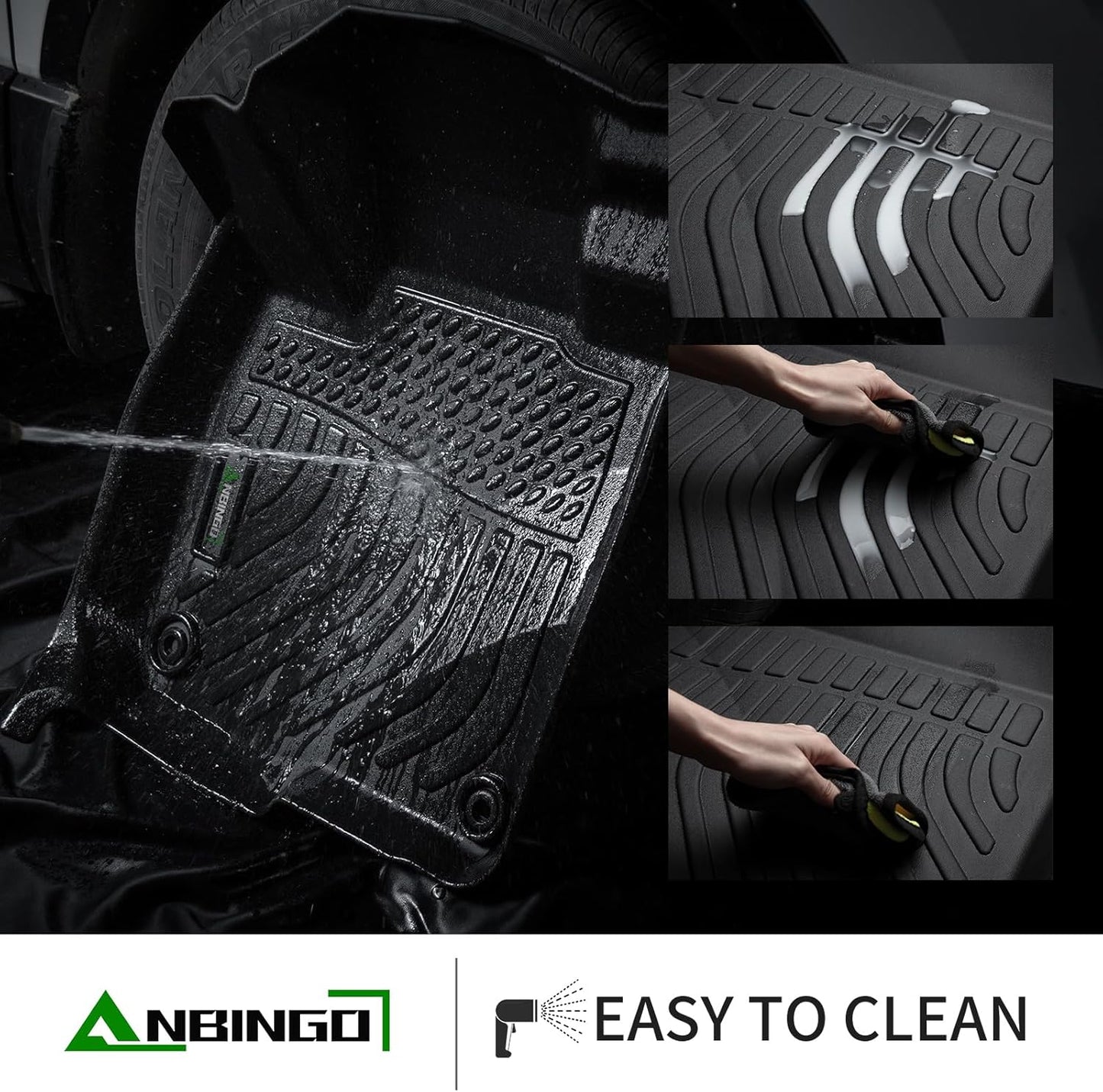 ANBINGO®-Floor Mats & Cargo Liner for Corolla Sedan 2026 2025-2020 (Include Hybrid), (Not Fit Corolla Cross & Hatchback Model) 2026 Corolla Mats TPE All Weather Waterproof Floor Mats for Corolla Black