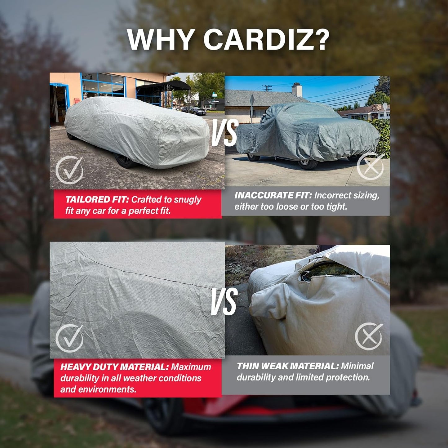 Supreme Full Car Cover - Semi Custom Fit for Equinox 2010-2017 SUV 4-Door | All-Weather Protection: Waterproof, Dustproof, Windproof, UV-Resistant | Includes Accessories