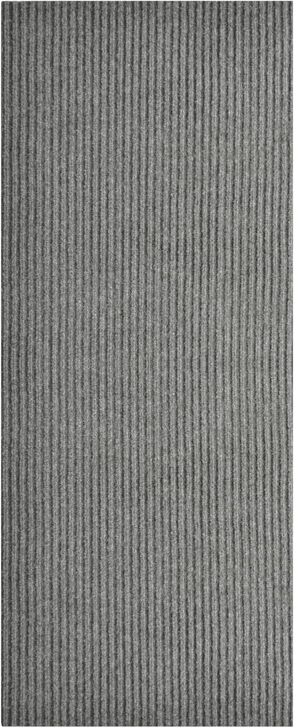iCustomRug Spartan Weather Warrior Duty Indoor/Outdoor Utility Ribbed in 3ft,4ft,6ft Widths 70 Custom Sizes with Natural Non-Slip Rubber Backing 4'X54' in Grey