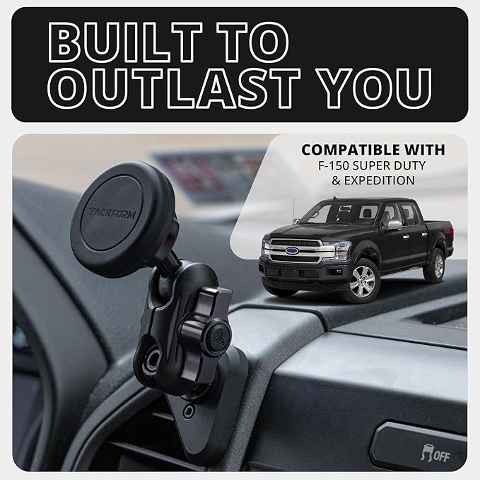 Tackform LINK Vent Phone Mount Compatible with 2015-2020 Ford F-150, 2017-2021 Super Duty, 2018-2021 Expedition | Aluminum | Universal Magnetic Holder | 2" Arm | Purple Knob | (NOT MAGSAFE Compatible)