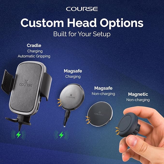 Course Motorsports Direct Fit Phone Mount | MagSafe Compatible and Wireless Charging | Compatible with Chevrolet Silverado/GMC Sierra 1500 (2019+) 2500/3500 (2020+) - Magnetic Charging Head