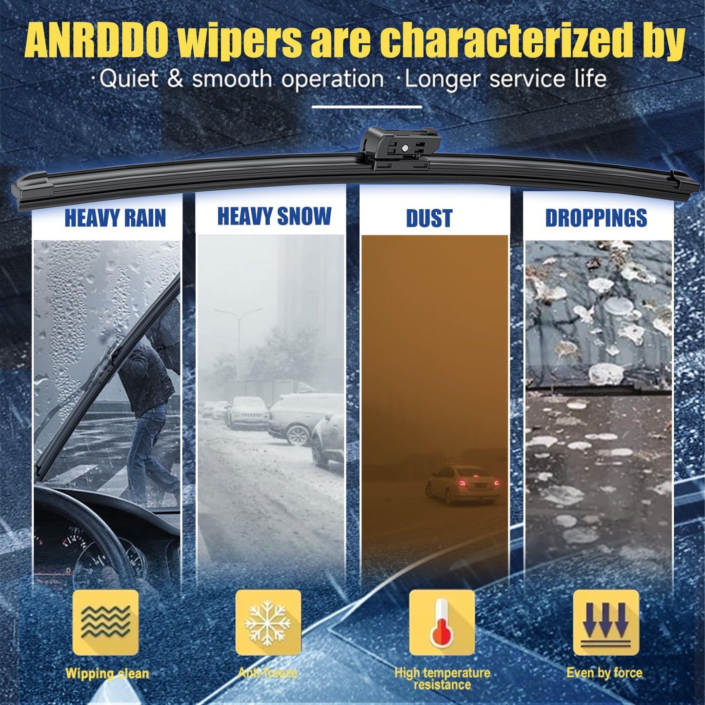 2 wipers Factory Replacement For Toyota Prius 2016-2021 2022 2023 Original Equipment Replacement Windshield Wiper Blades Set - 28"+16" (Set of 2)