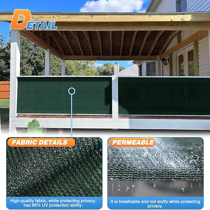 TANG Sun Shade Fabric Roll 8'x41' Shade Cloth for Garden Dark Green HDPE Mesh Shading Pergola Cover Replacement Canopy, 95% Blockage Sunshades for Outdoor Patio Backyard Plant