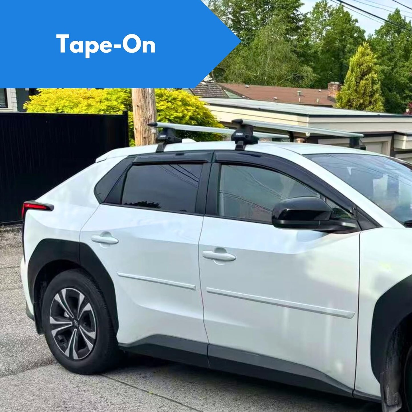 KPY Window Visor Compatible with 2022-2024 Toyota Tundra Crewmax, 4PC Rain Guard Side Window Vent Deflectors Tape-On Style, 2022 2023 2024 (Crewmax Only)