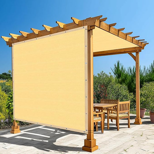 Amagenix 90% Shade Fabric 16'X 17' Sand Sun Shade Cloth with Grommets for Pergola Replacement Shade Cover Canopy, Heavy Duty, Cable Zip Ties Included (We Customized)
