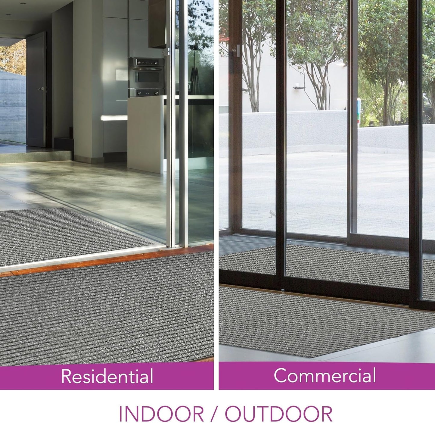iCustomRug Spartan Weather Warrior Duty Indoor/Outdoor Utility Ribbed in 3ft,4ft,6ft Widths 70 Custom Sizes with Natural Non-Slip Rubber Backing 4'X60' in Grey