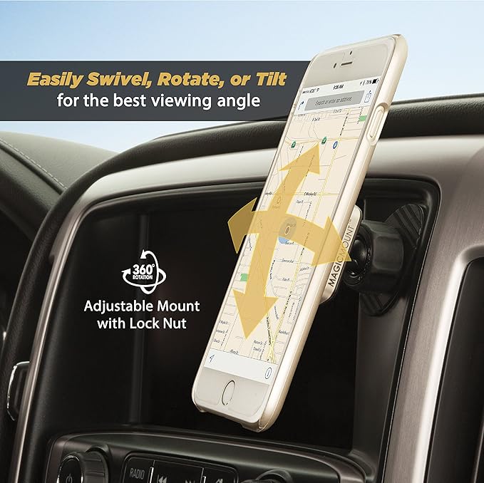 Scosche MPD2PK-UB MagicMount Pro Magnetic Car Phone Holder - Strong Magnet Mount for iPhone and Android - Secure Magnetic Mount for Car - Universal 360° Adjustable Mobile Cell Holder - 2-Pack