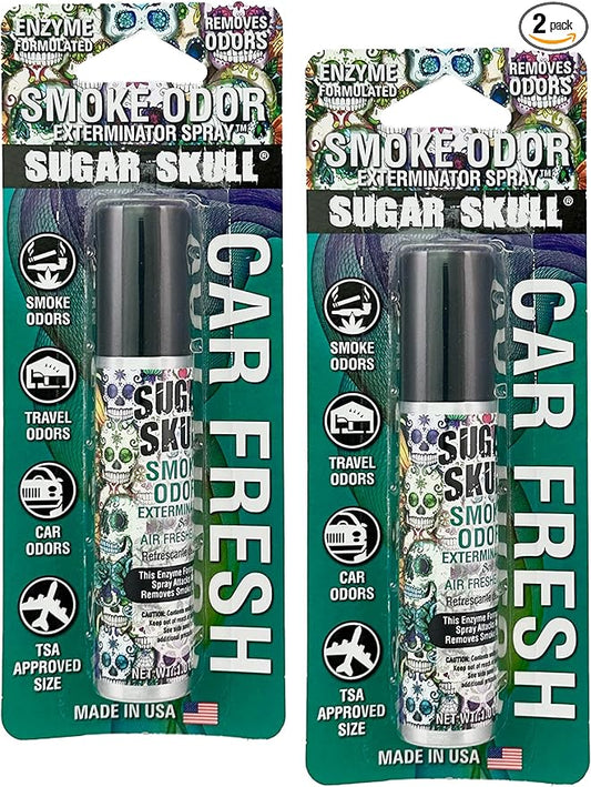 Smoke Odor Exterminator Air Fresh Spray, Your Ultimate Solution for Smoke and Household Odor Elimination 1 oz Spray (2 Packs, Sugar Skull)